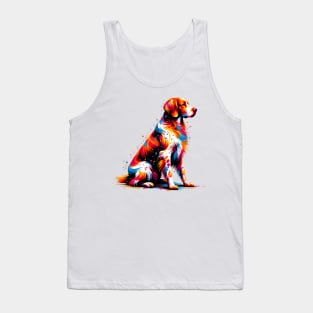 Colorful Abstract Brittany Dog in Splash Art Style Tank Top